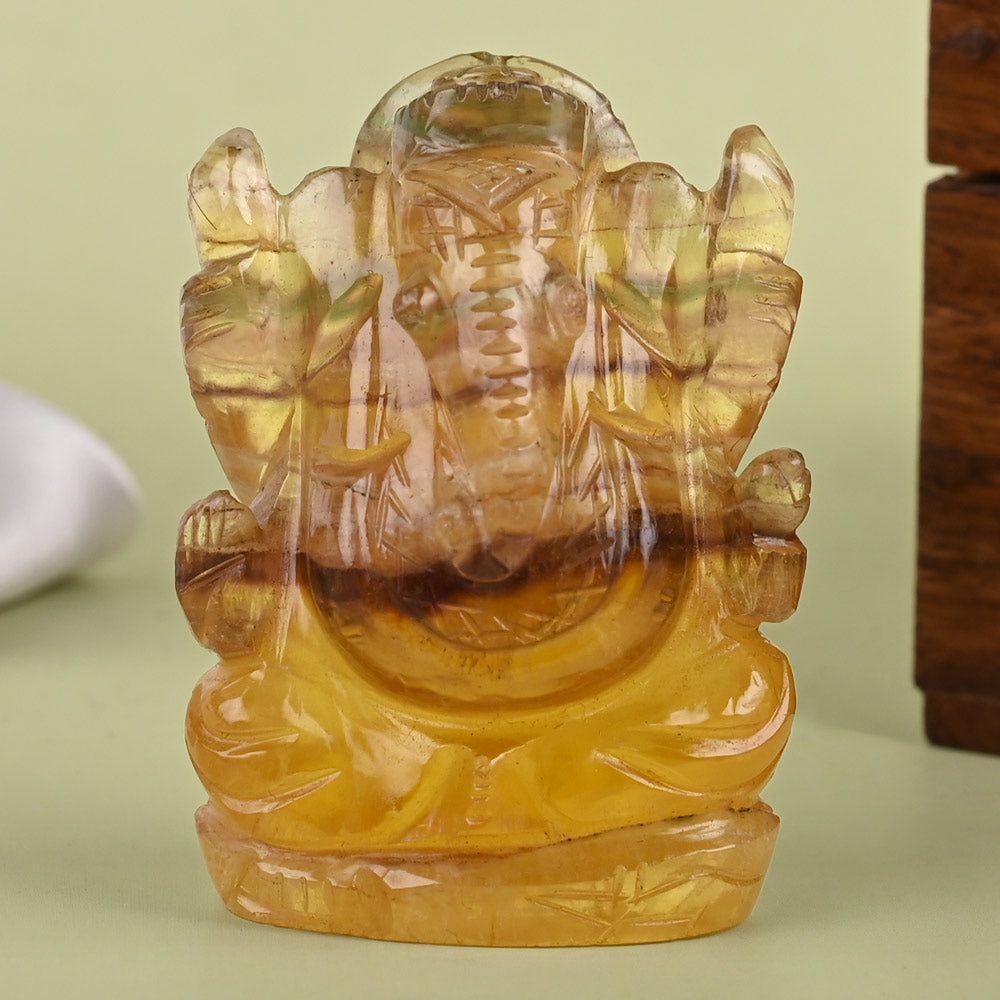 Fluorite Ganesh Idol - 59 gms