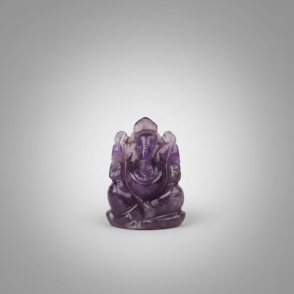 Amethyst Ganesh Idol - 120 to 125 gms