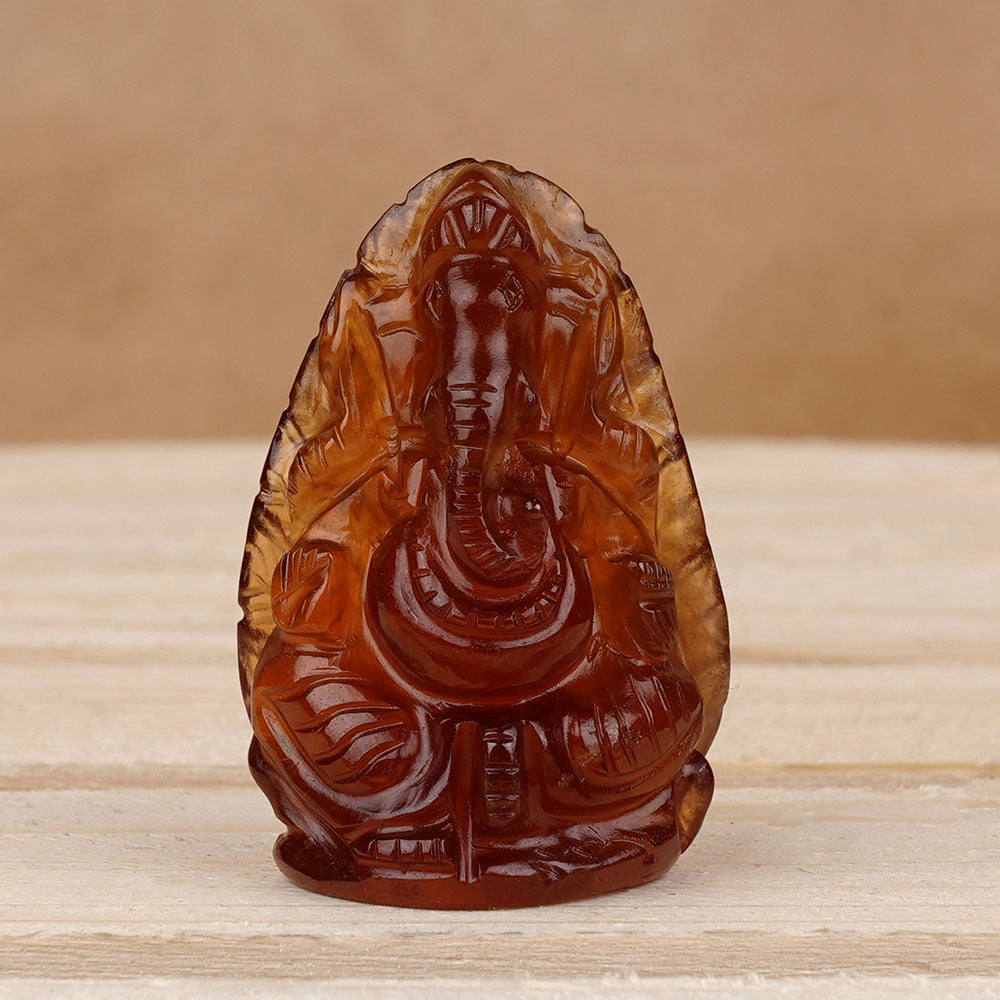 Gomedh Ganesha Idol - 100 Carats