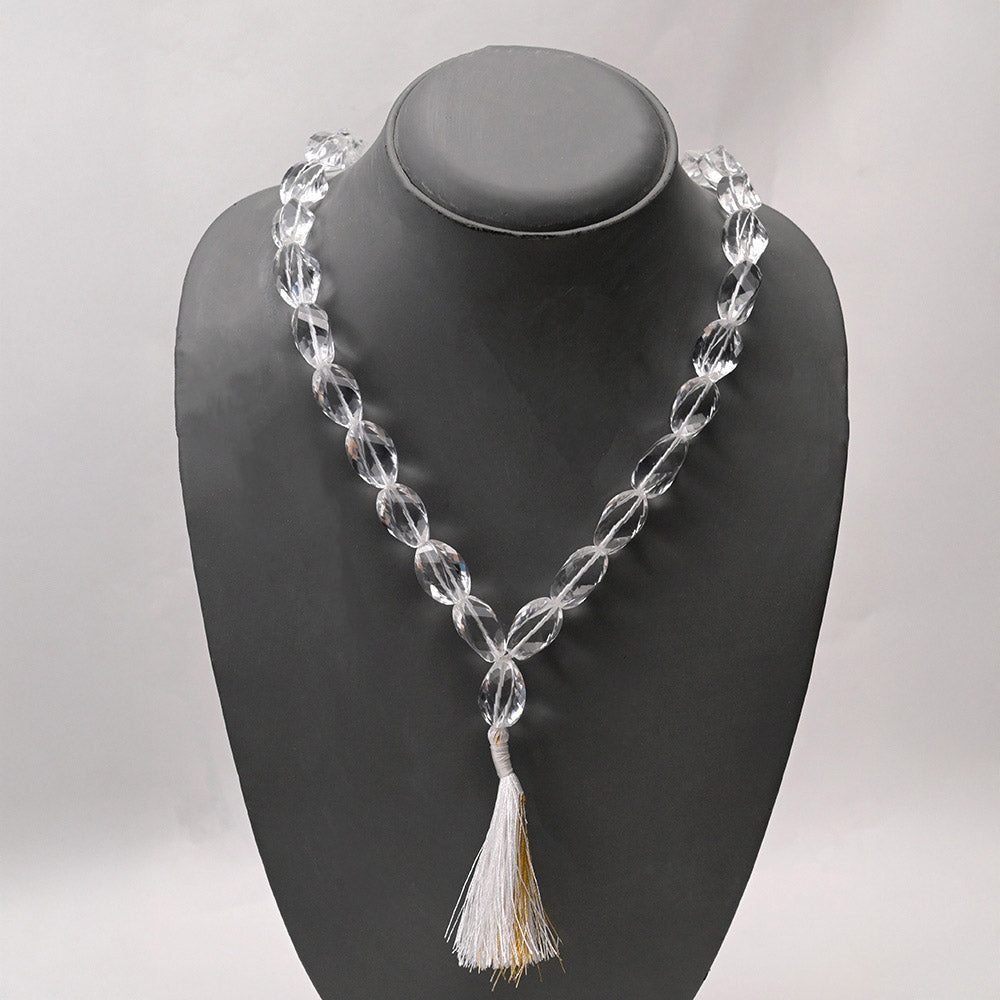 Crystal  Twisted Faceted Mala-18 mm