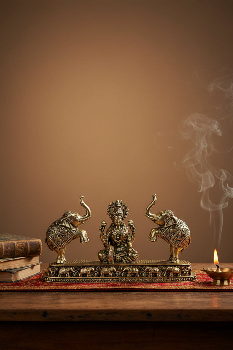 Gaj Lakshmi Ashtadhatu Idol 