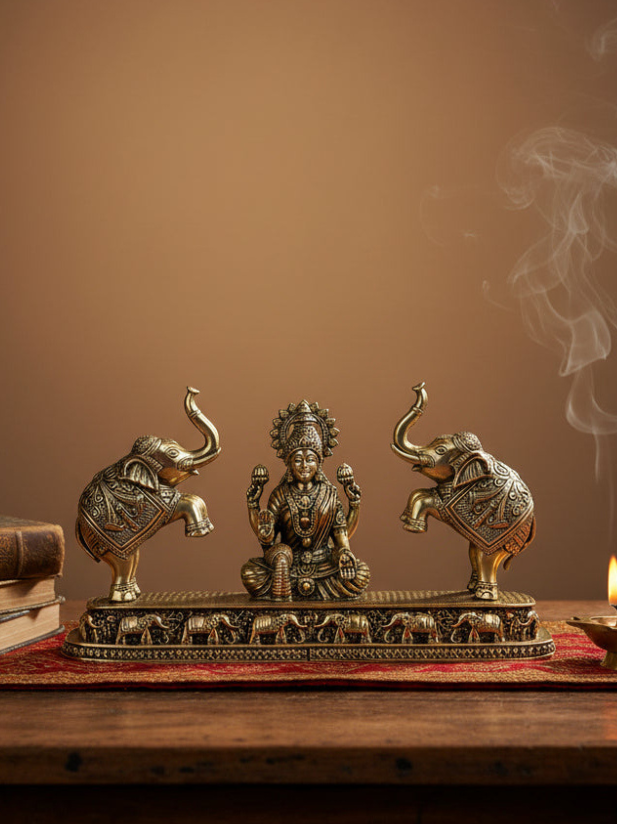 Gaj Lakshmi Ashtadhatu Idol Energised Goddess Lakshmi with Elephants Murti