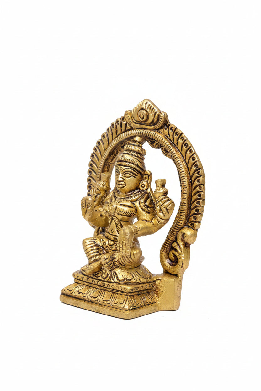 Ganesh Laxmi Saraswati Brass Murti Handcrafted Pure Brass Triple Deity Puja Set for Home Mandir - ManiMonk