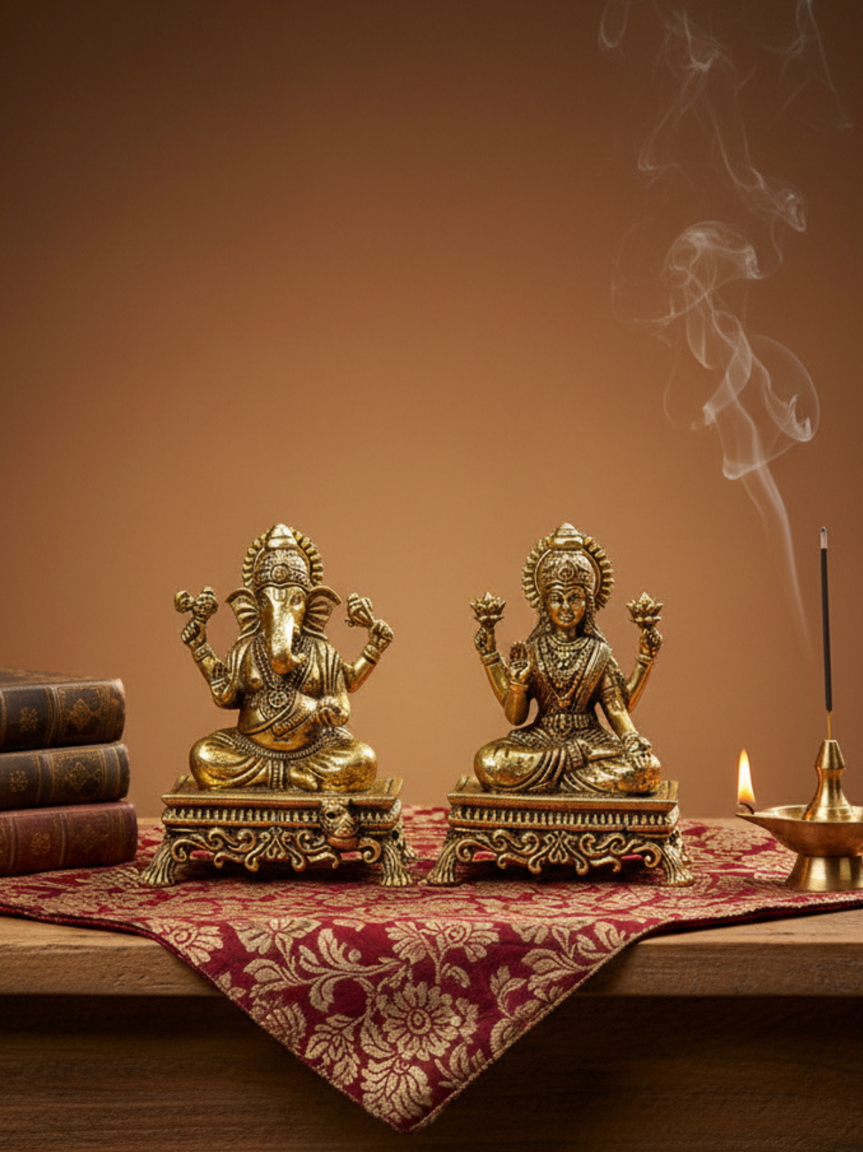 Ganesh Laxmi on Pedestal Chowki Ashtadhatu Idol