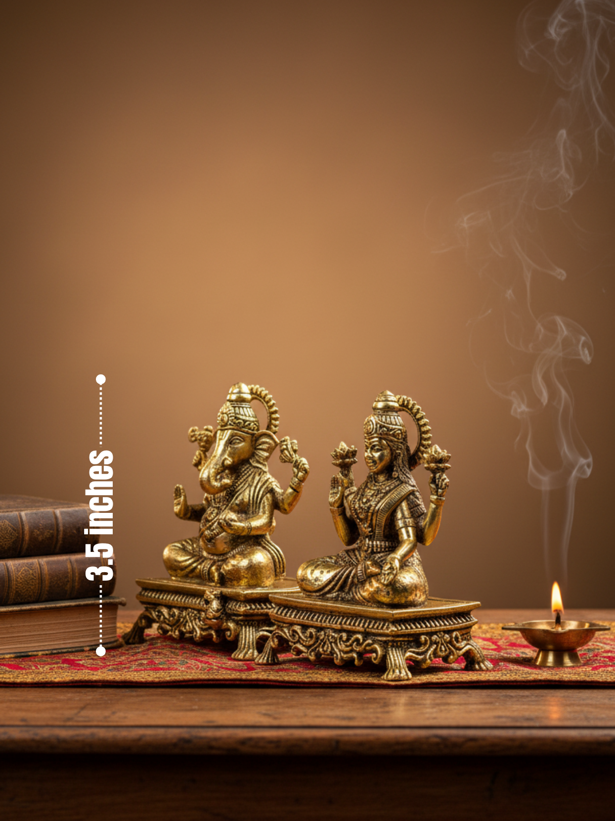 Ganesh Laxmi on Pedestal Chowki Ashtadhatu Idol