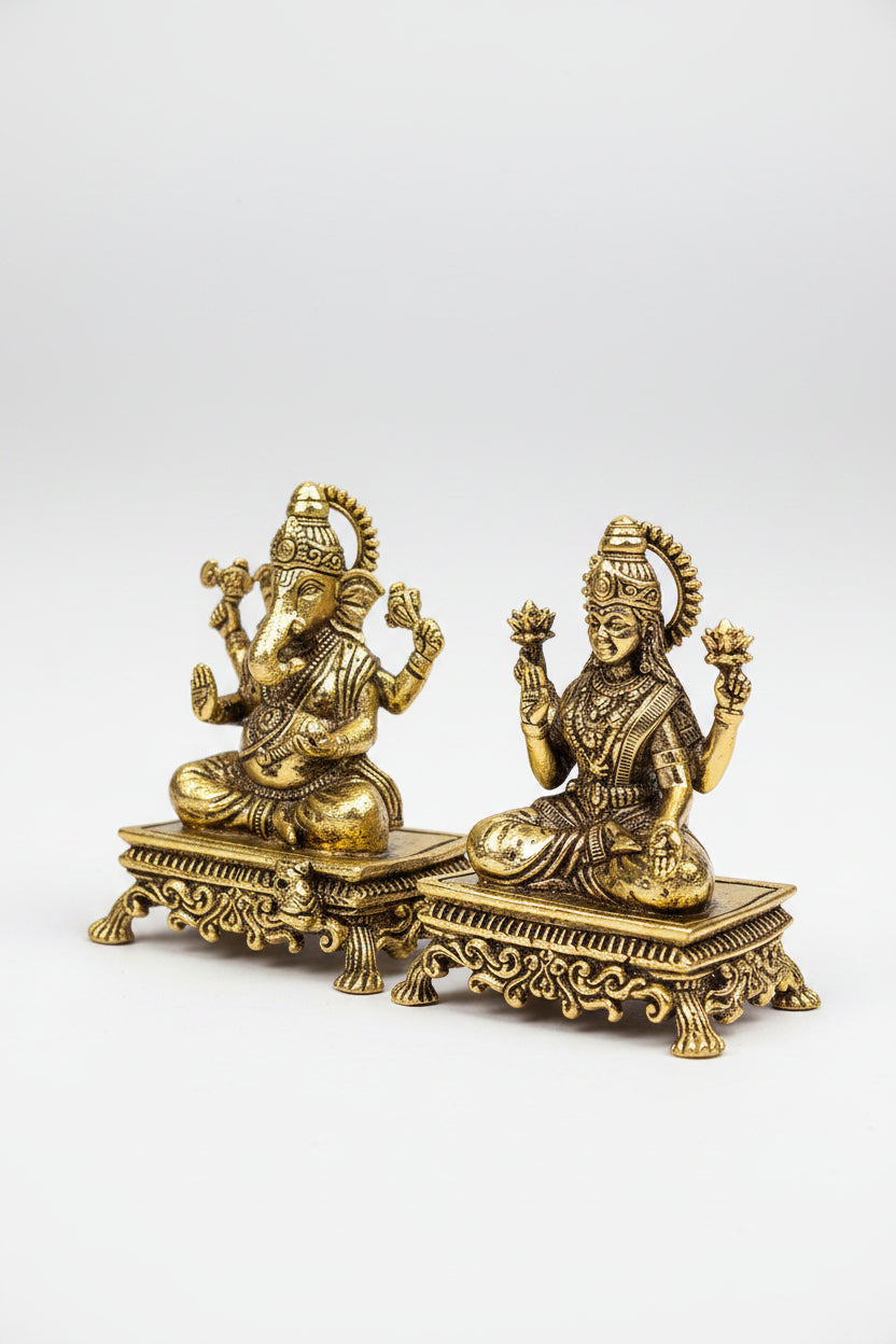 ganesh-laxmi-on-pedestal-chowki-ashtadhatu-idols

