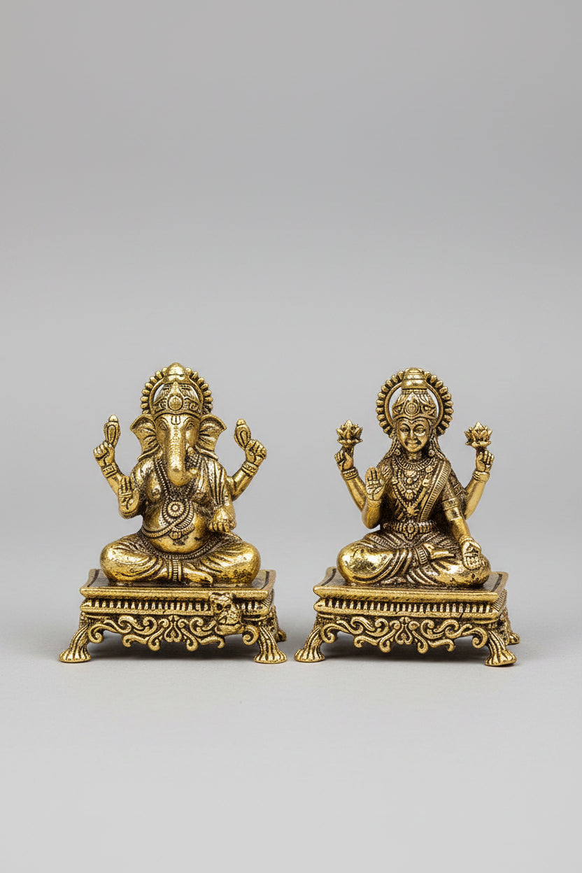 ganesh-laxmi-on-pedestal-chowki-ashtadhatu-idols