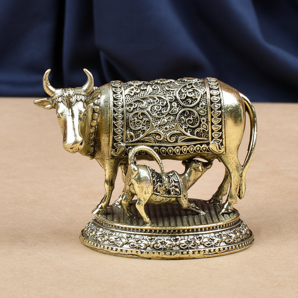 Gaumata with Calf Ashtadhatu Idol-100 gms