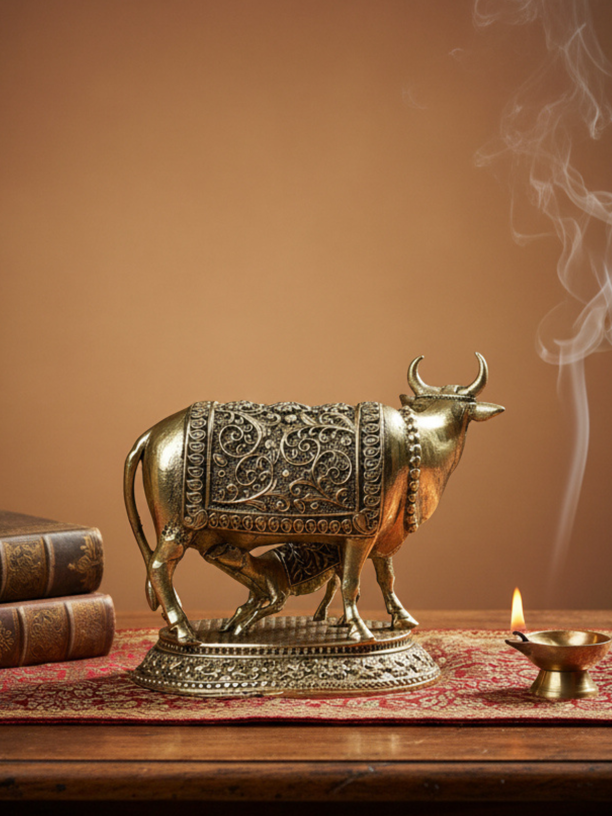 Gaumata with Calf Ashtadhatu Idol