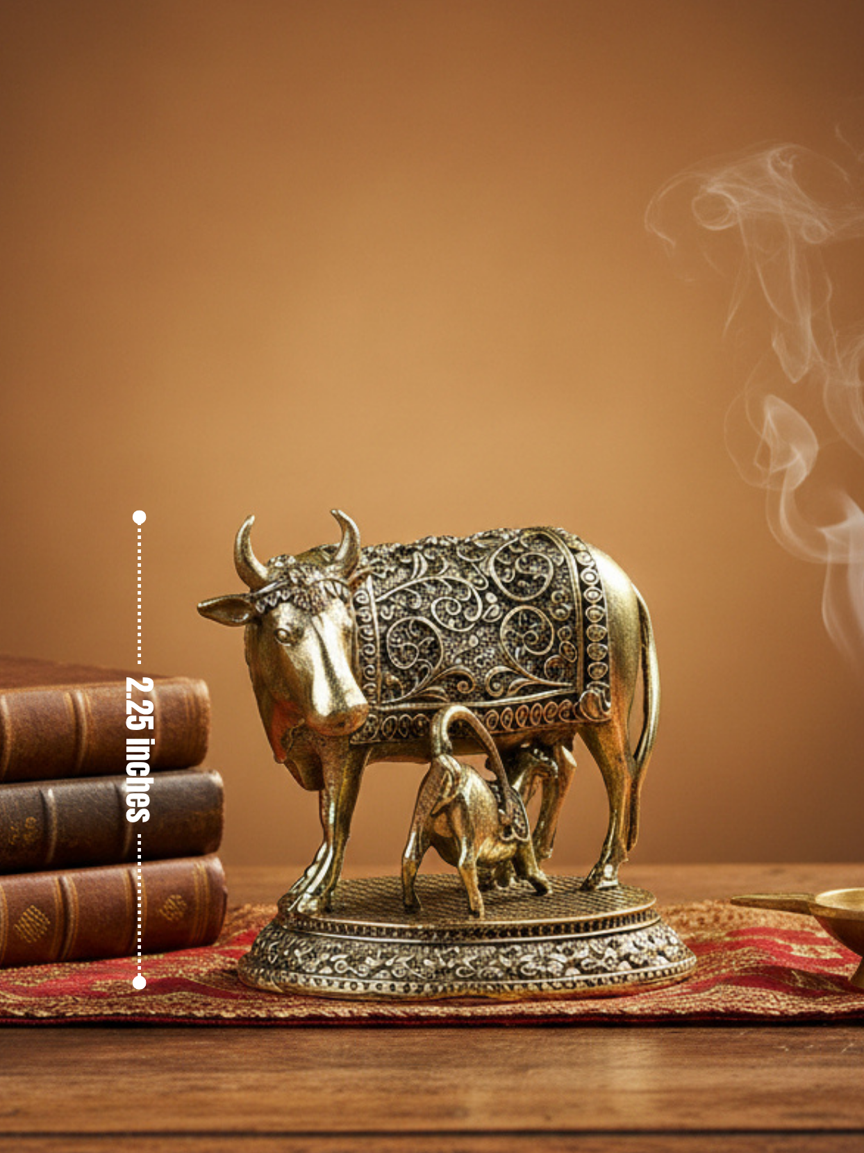 Gaumata with Calf Ashtadhatu Idol (small)