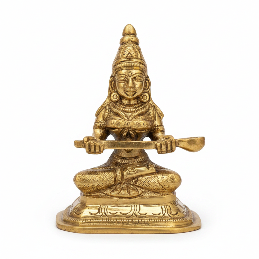 Goddess Annapurna Brass Statue 3 Inch Handcrafted Idol for Home Temple