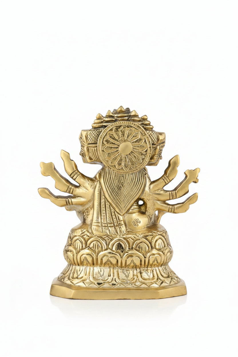 Goddess Gayatri Brass Idol | Heavy Brass | 4.5 Inches - ManiMonk