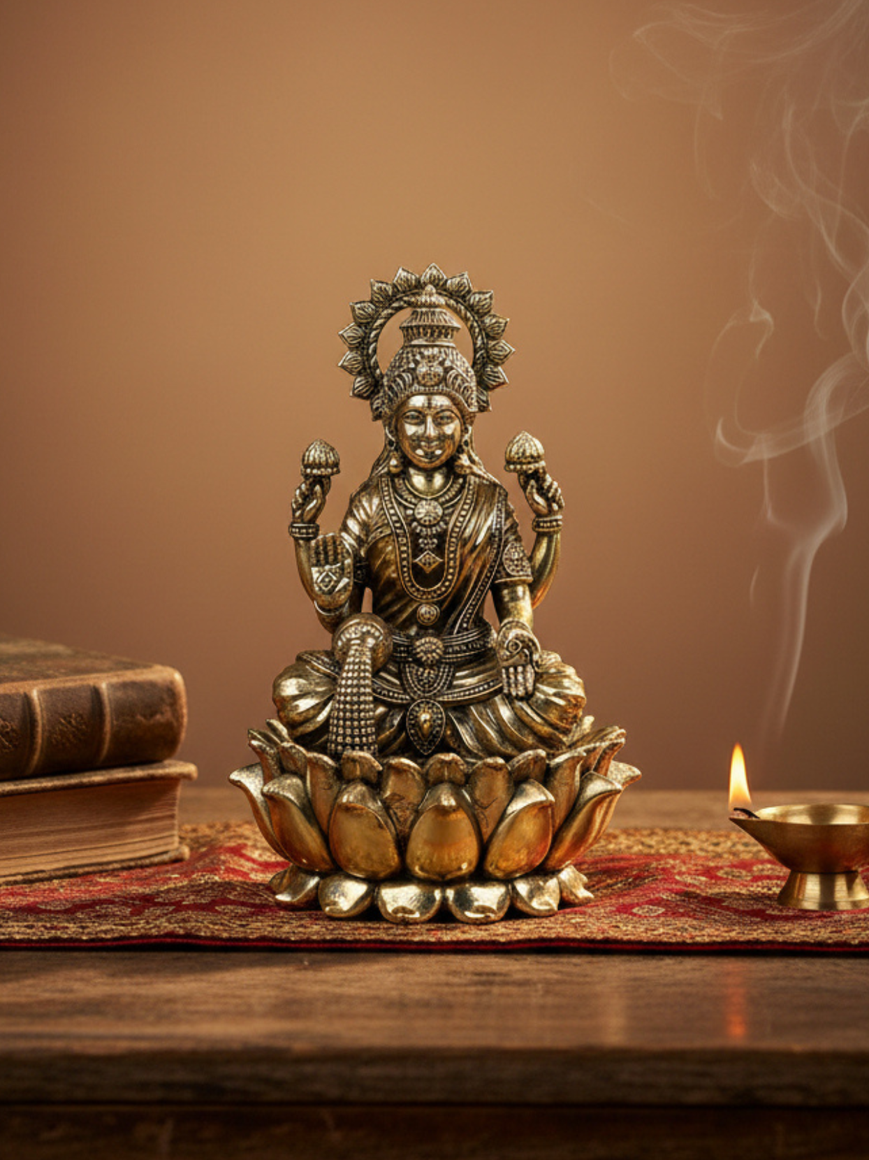 Goddess Lakshmi Ashtadhatu Idol Energised Maa Lakshmi Murti for Home Mandir