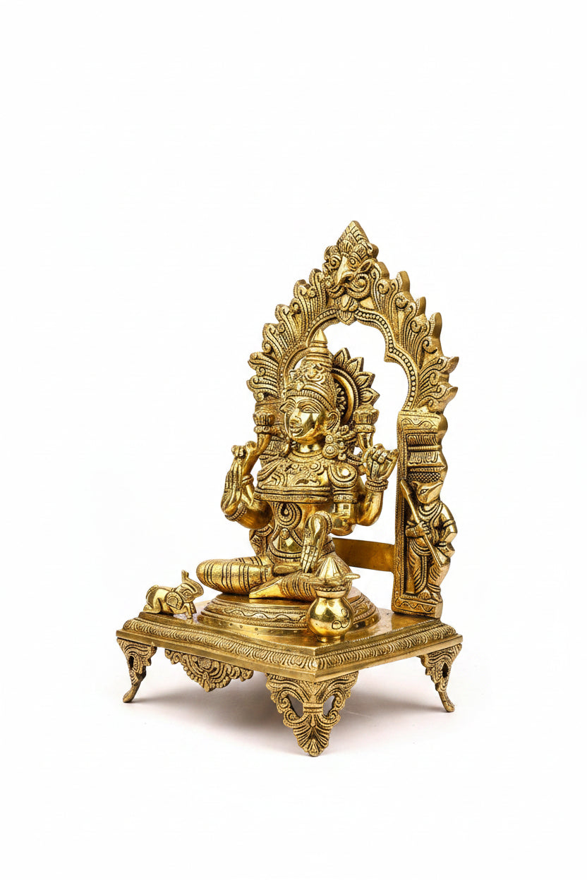 Goddess Lakshmi Brass Idol 17.5 Inch Supreme 10.6 Kg Handcrafted Temple Grade Murti for Home Temple and Institution