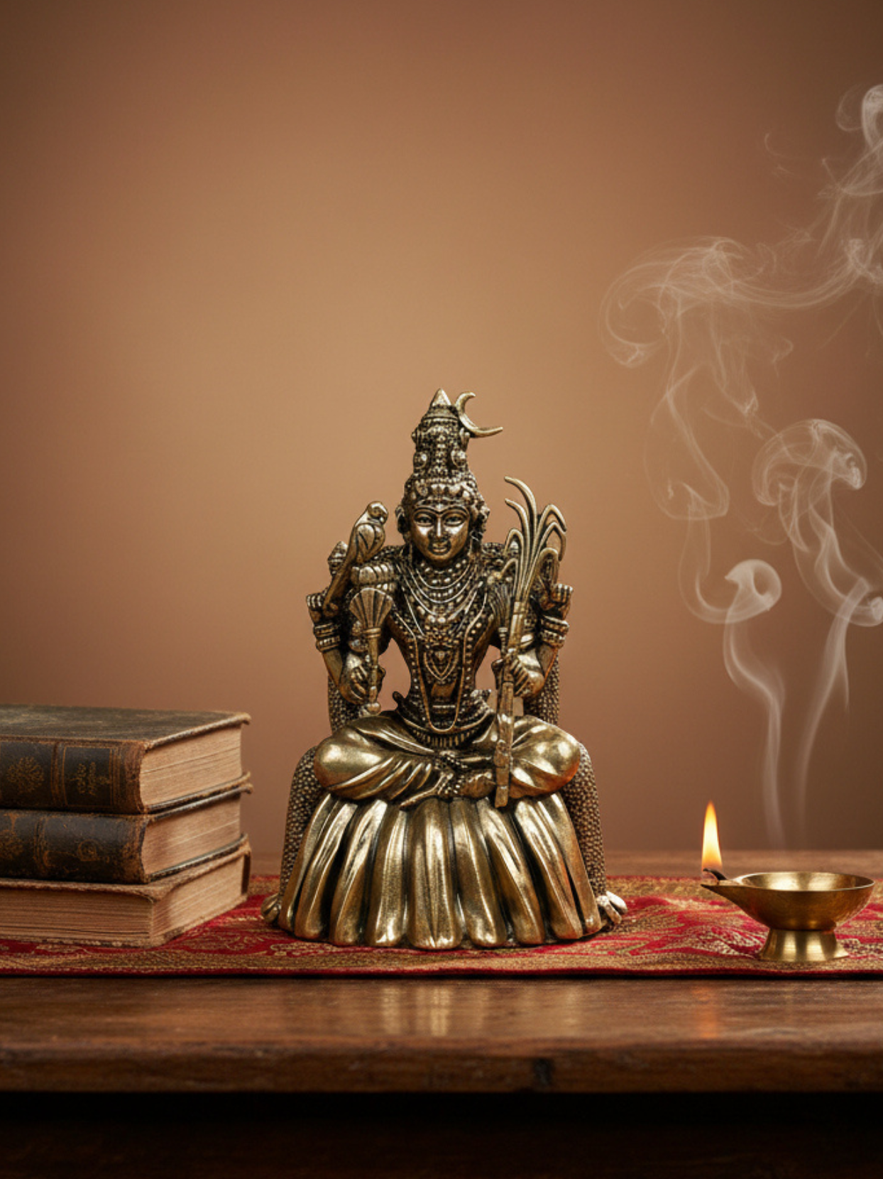 Goddess Rajarajeshwari Devi Ashtadhatu Idol Energised Queen of Queens Shakti Murti