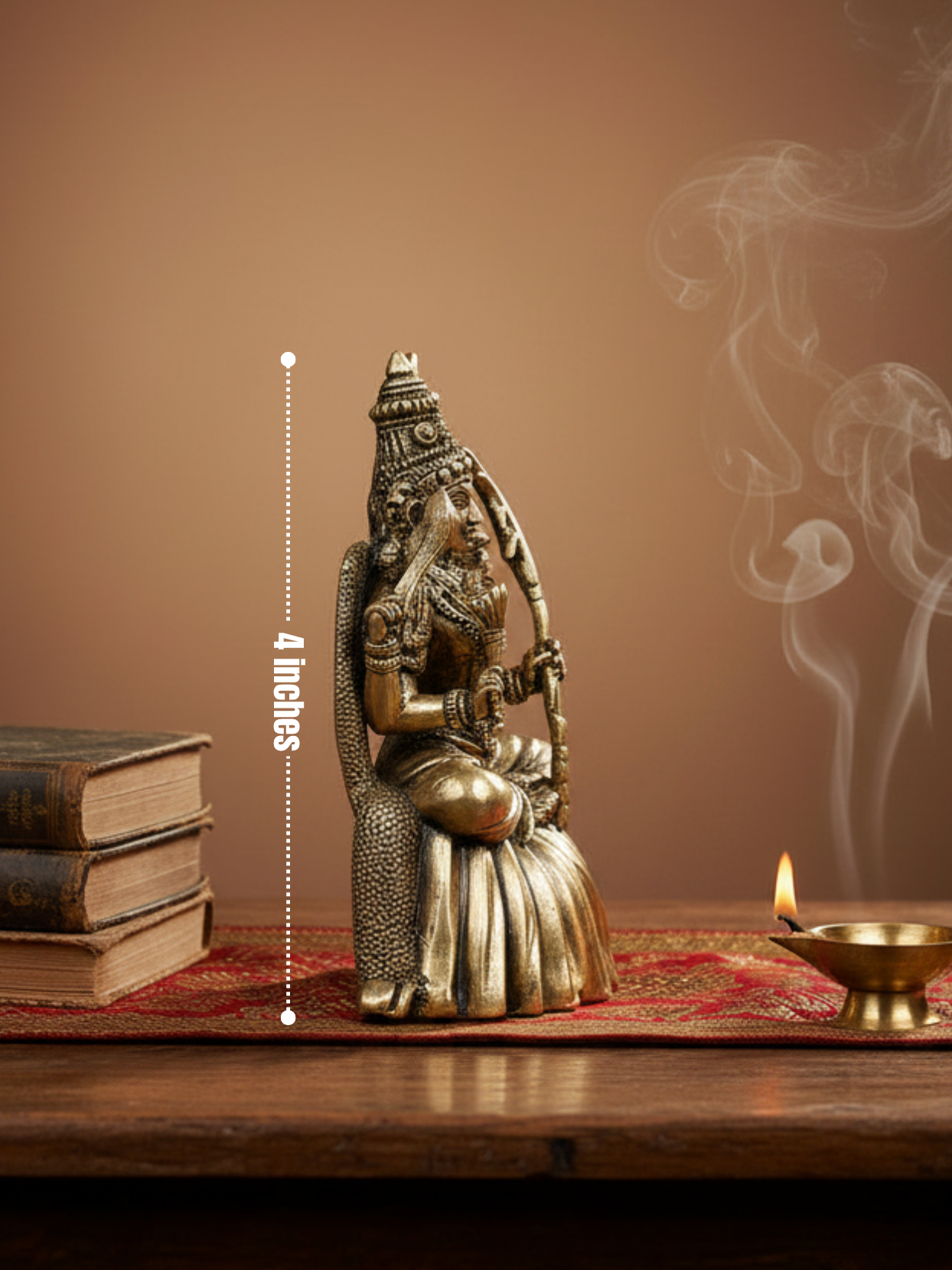 Goddess Rajarajeshwari Devi Ashtadhatu Idol Energised Queen of Queens Shakti Murti