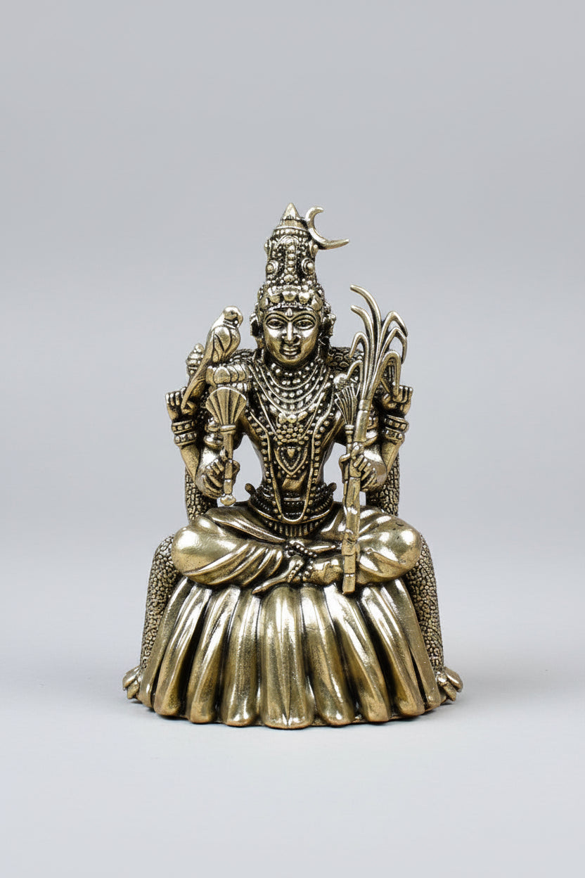 Goddess Rajarajeshwari Devi Ashtadhatu Idol Energised Queen of Queens Shakti Murti