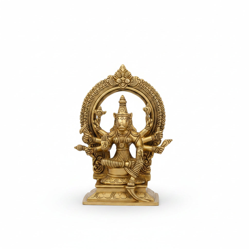 Goddess Varahi Brass Idol 9 Inch Handcrafted Puja Murti for Home Temple