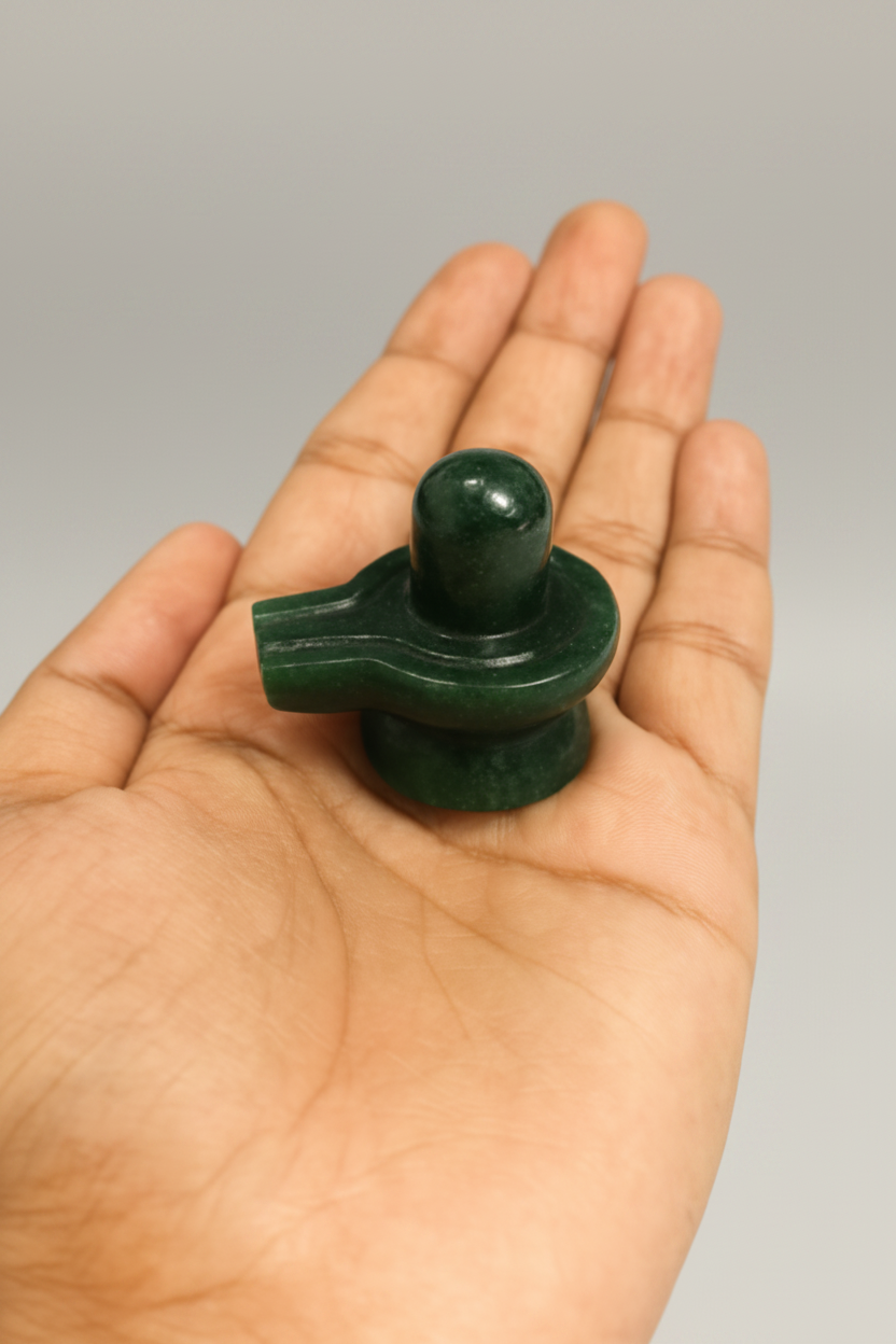 mano monk Green Jade Shivaling 