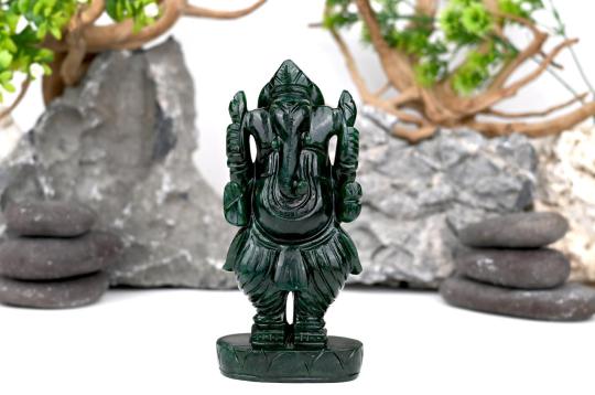 Green Aventurine Ganesha Idol - 904 gms