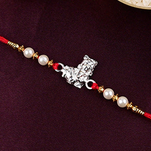 Bal Gopal Designer Rakhi with Pearls in 925 Silver