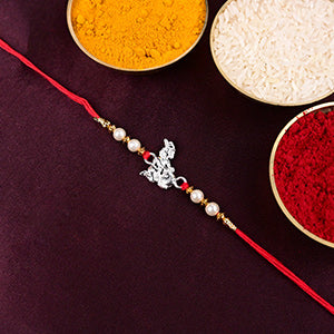Makhanchor Krishna Rakhi with Pearls in 925 Silver