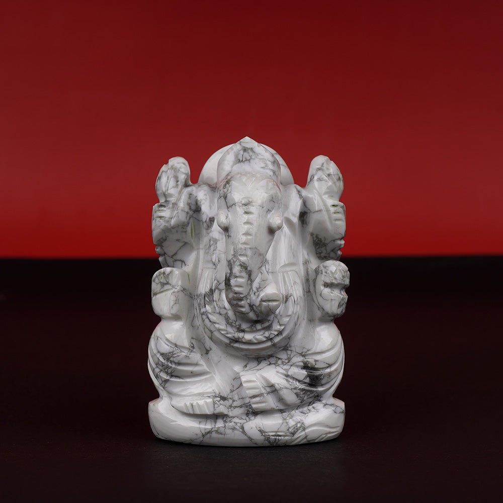 Howlite Ganesh Idol - 144 gms