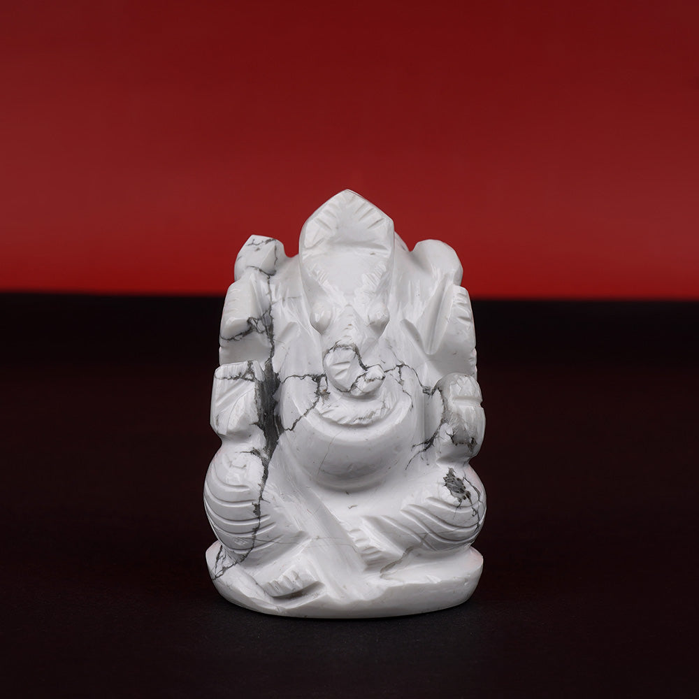 Howlite Ganesh Idol - 114 gms