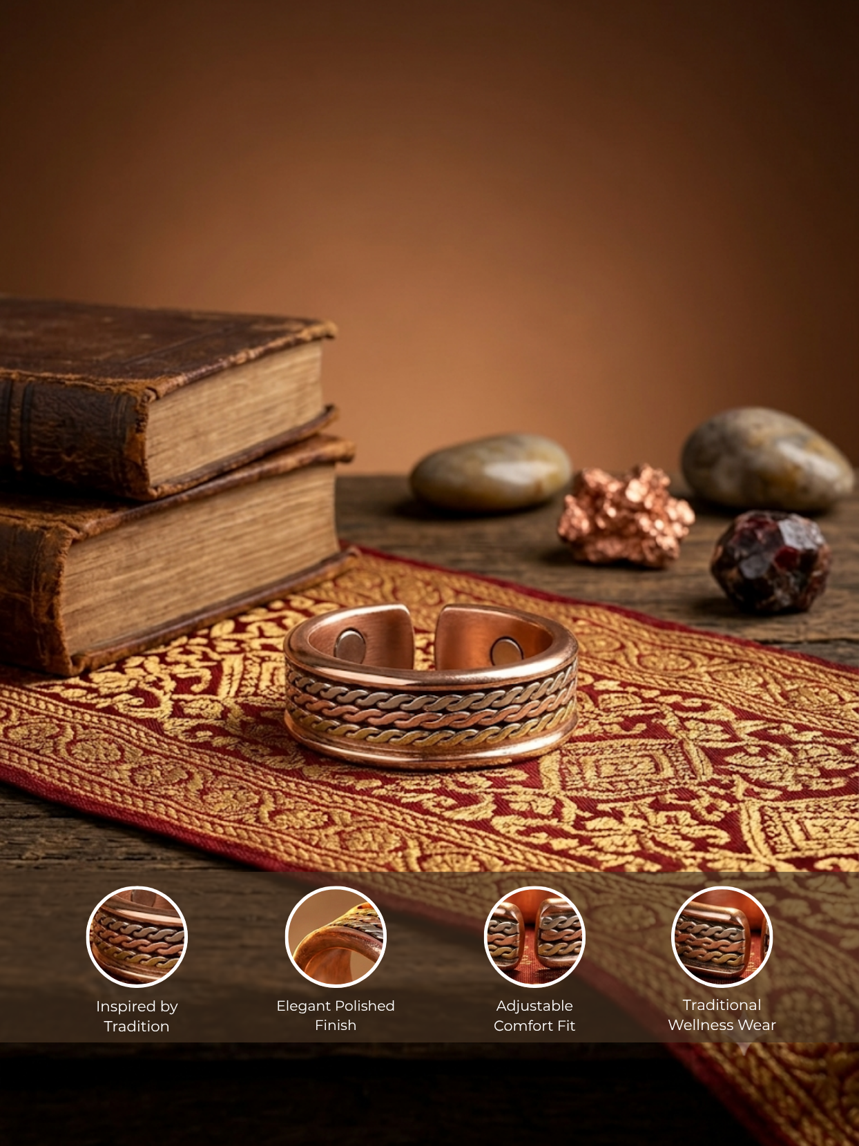 Handmade Adjustable Pure Copper Ring-3