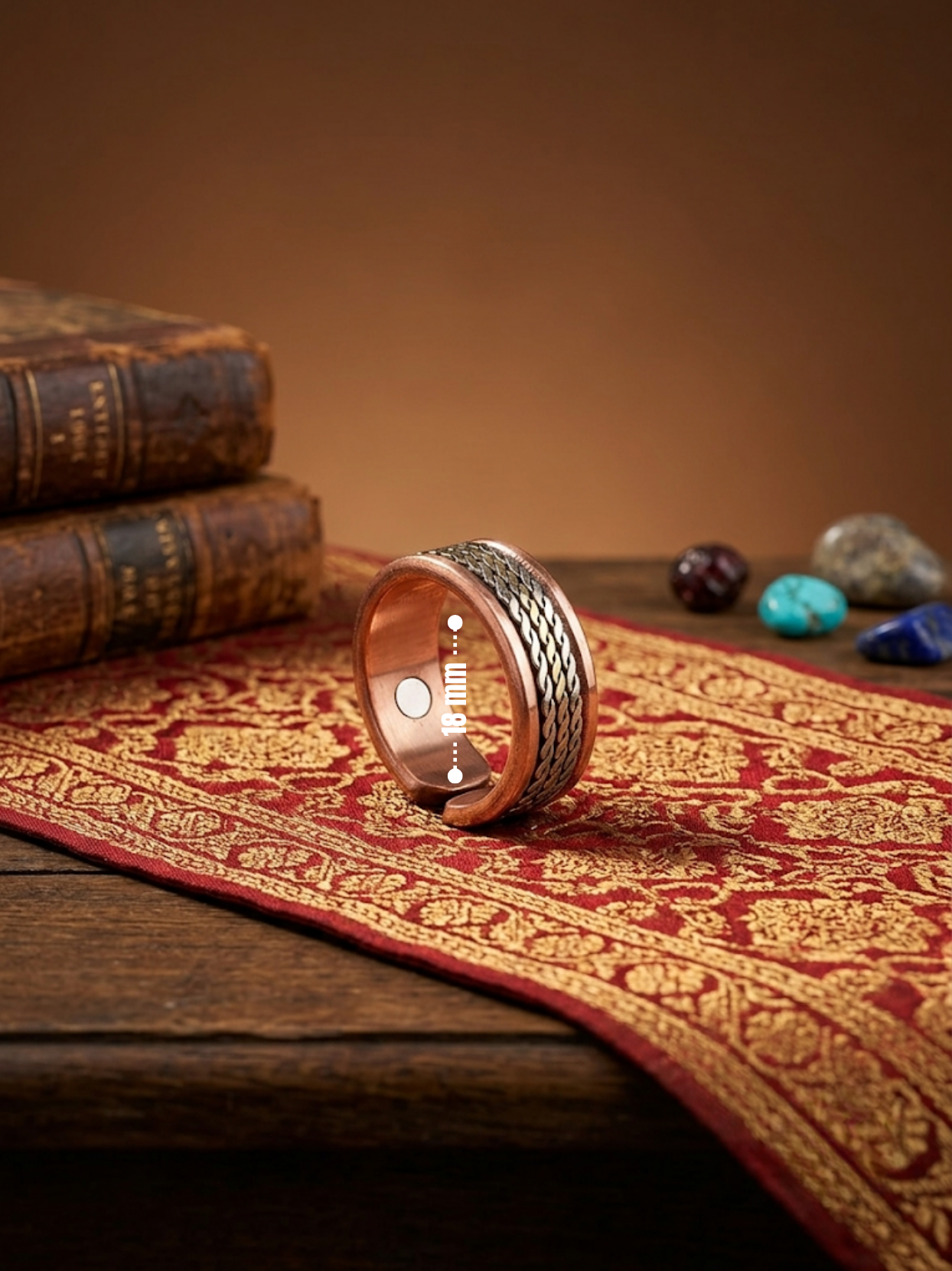 Handmade Copper Ring for Healing - Adjustable Fashion Jewelry-3