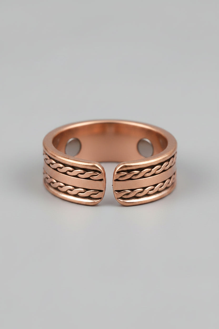 Handmade Cross Strip Copper Ring - Elegant Unisex Fashion Ring-5