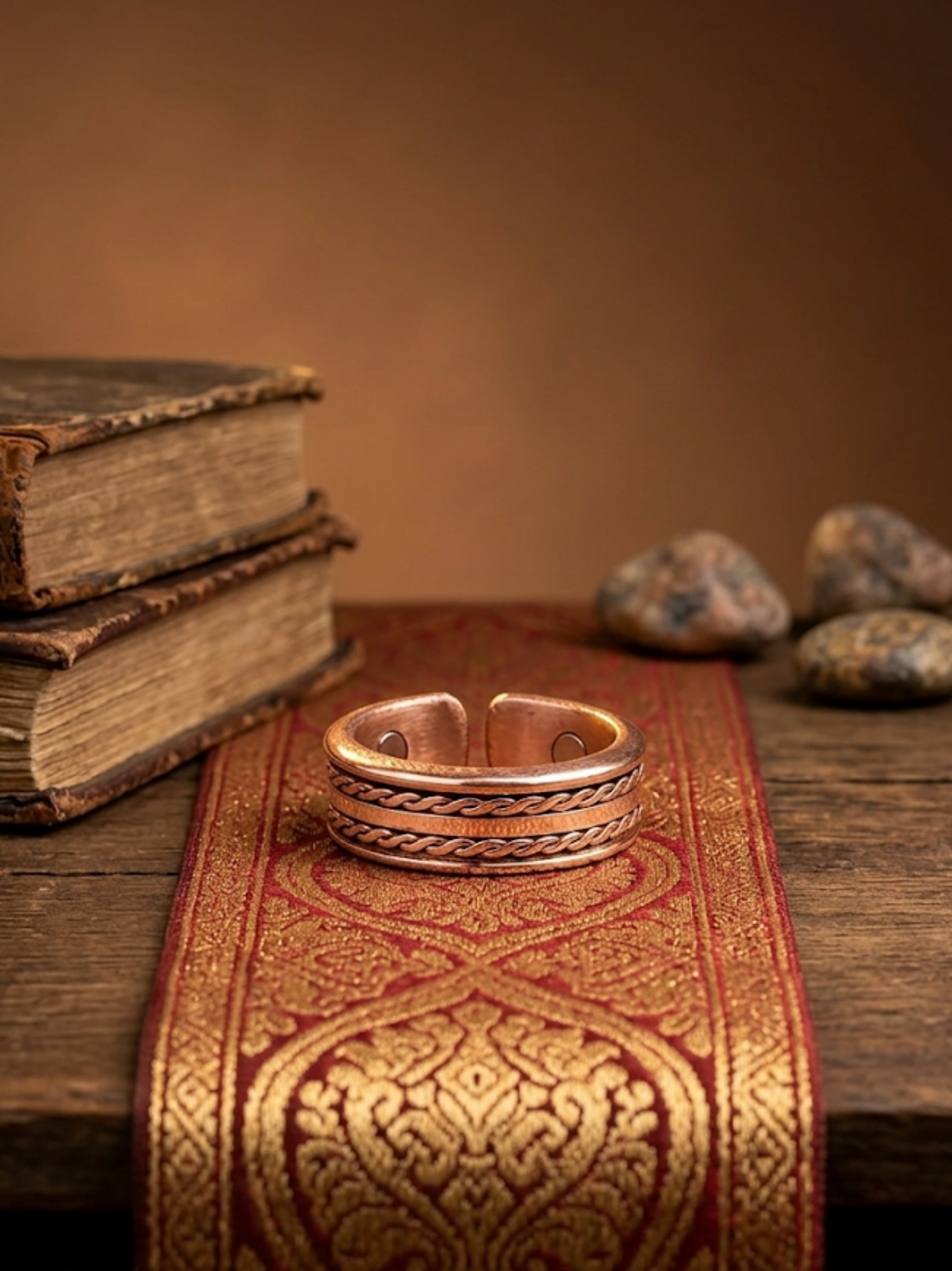 Handmade Cross Strip Copper Ring - Elegant Unisex Fashion Ring