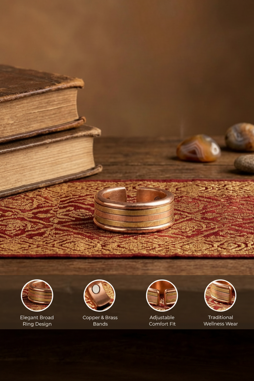 Handmade Stylish Copper Magnetic Ring - Elegant Copper Ring for Men and Women-3