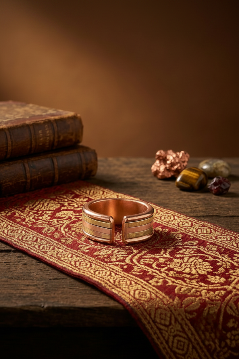 Handmade Stylish Copper Magnetic Ring - Elegant Copper Ring for Men and Women-4