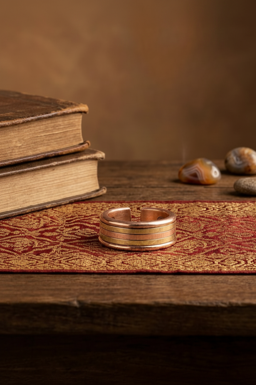 Handmade Stylish Copper Magnetic Ring - Elegant Copper Ring for Men and Women