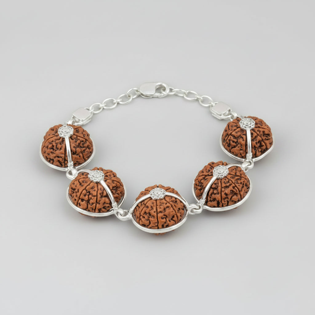 Healing Bracelet-Nepal-Regular-Silver Basket With Silver Link Chain