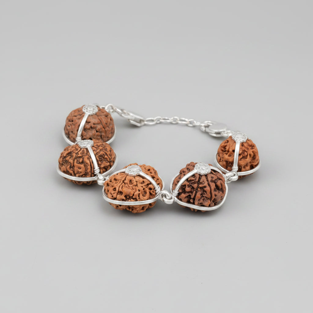 Healing Bracelet-Nepal-Regular-Silver Basket With Silver Link Chain