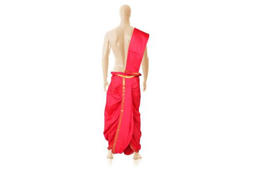 Dhoti (Ready to Wear)-Saffron
