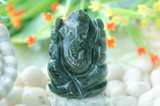 Iolite Ganesha Idol - 56 gms