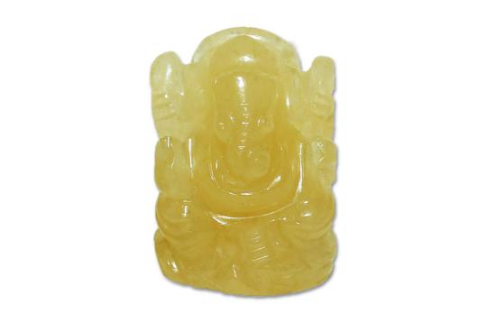 Yellow Jade Ganesh Idol - 153 gms