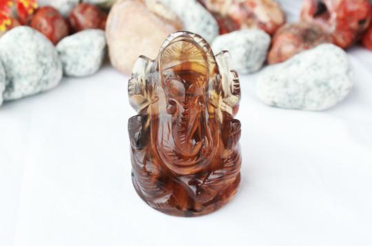 Fluorite Ganesha Idol - 89 gms