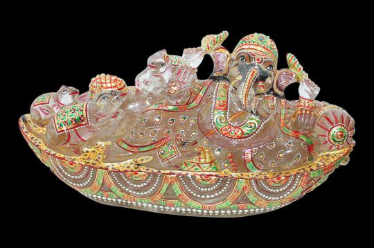 Exotic Mushak Ganesh Sphatik Idol