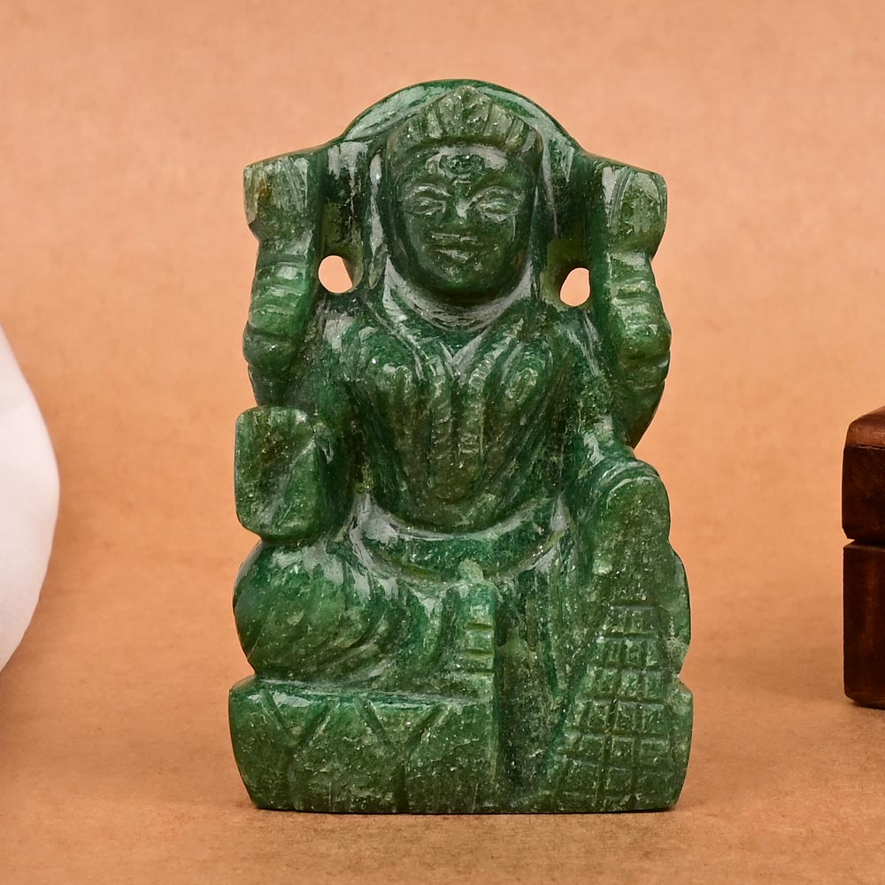 Laxmi in Green Jade (Large)-142 gms