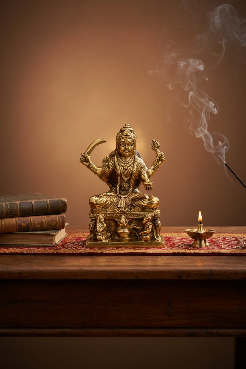 Jai Santoshi Mata Brass Statue | 5.5 Inch Handcrafted Idol - ManiMonk