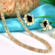 Moonstone Faceted Button Shaped Beads Necklace-30 gms