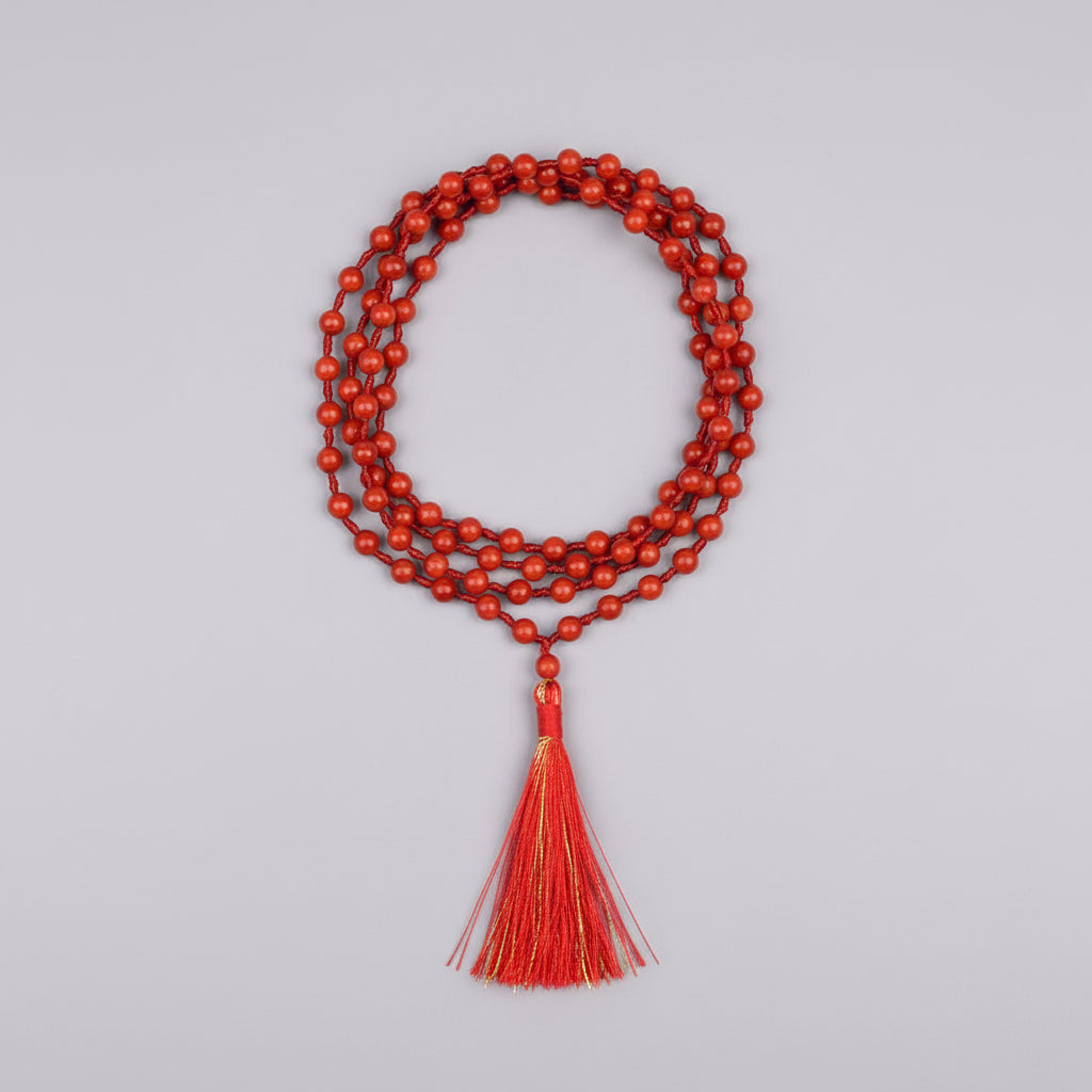 Red Coral Mala-3 mm