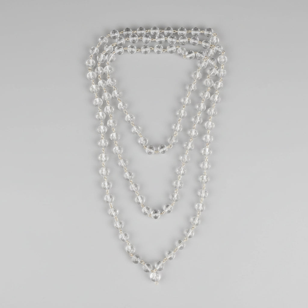 Sphatik Mala in Silver-6 mm-54+1 Beads