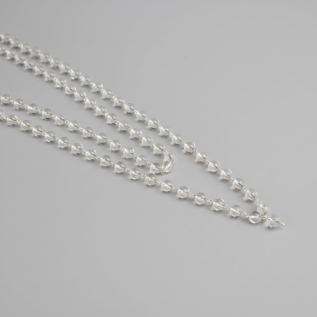 Sphatik Mala in Silver-6 mm-54+1 Beads