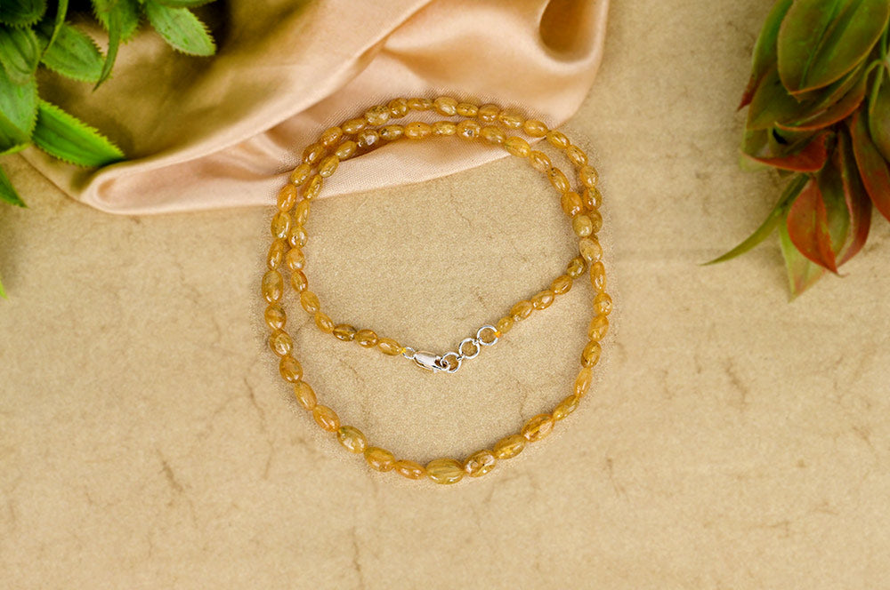 Yellow Sapphire Oval Necklace-105 Carats