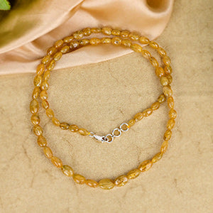 Yellow Sapphire Oval Necklace-107 Carats